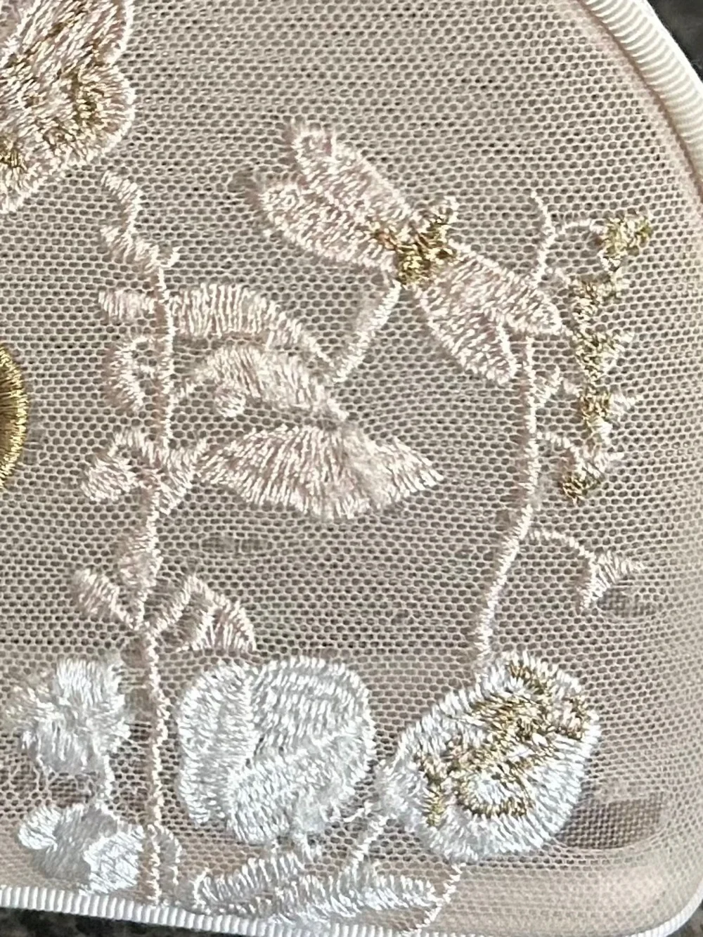DIOR Embroidered Butterfly Floral Makeup Pouch - Cream - Picture 4 of 9